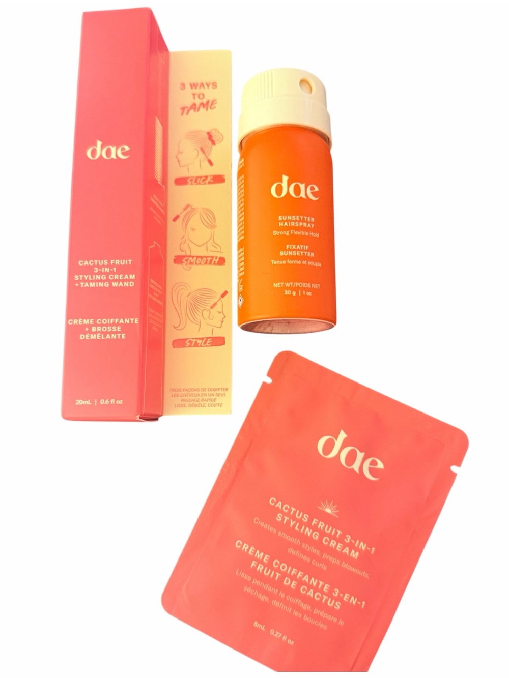 Dae Hair 3 Piece BundleCactus Fruit Styling Wand + Spay+ SampleNEW